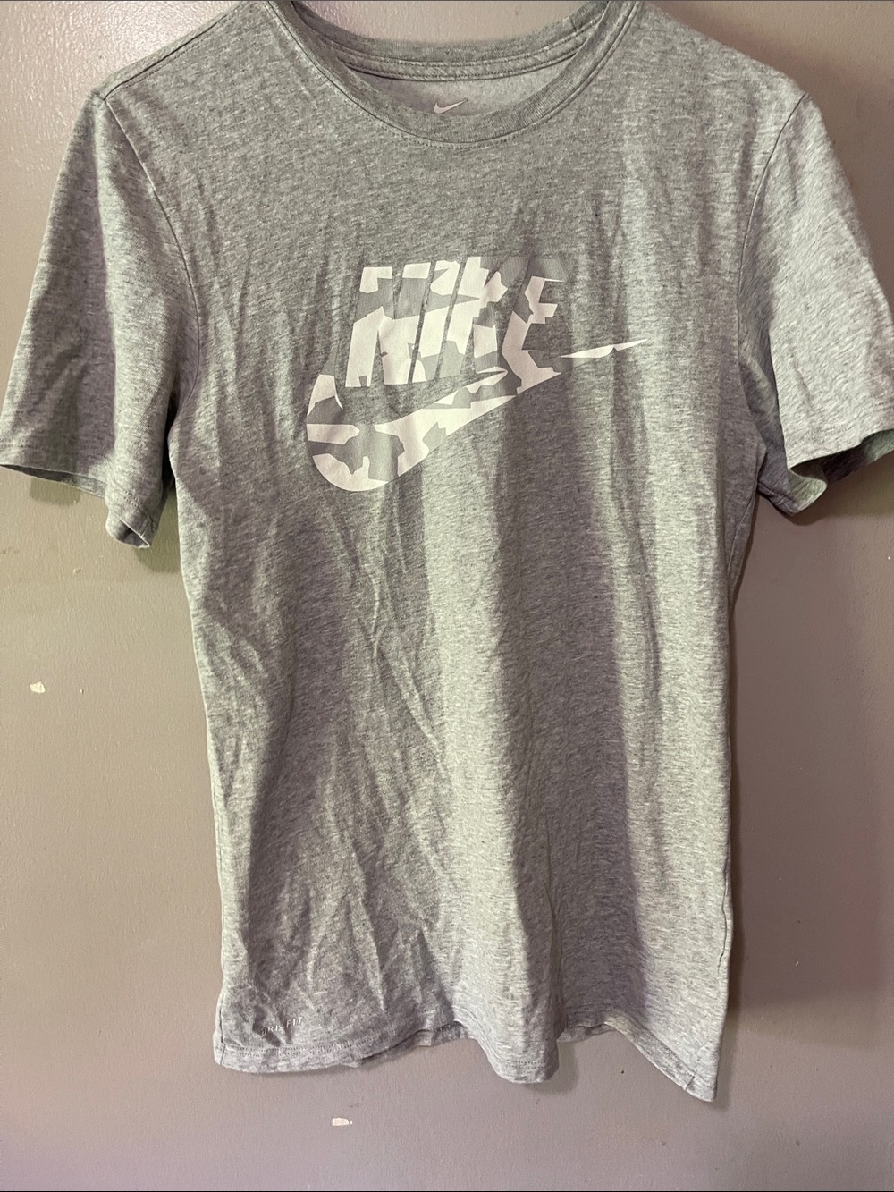 Nike Grey Short Sleeve Tee with White Logo
